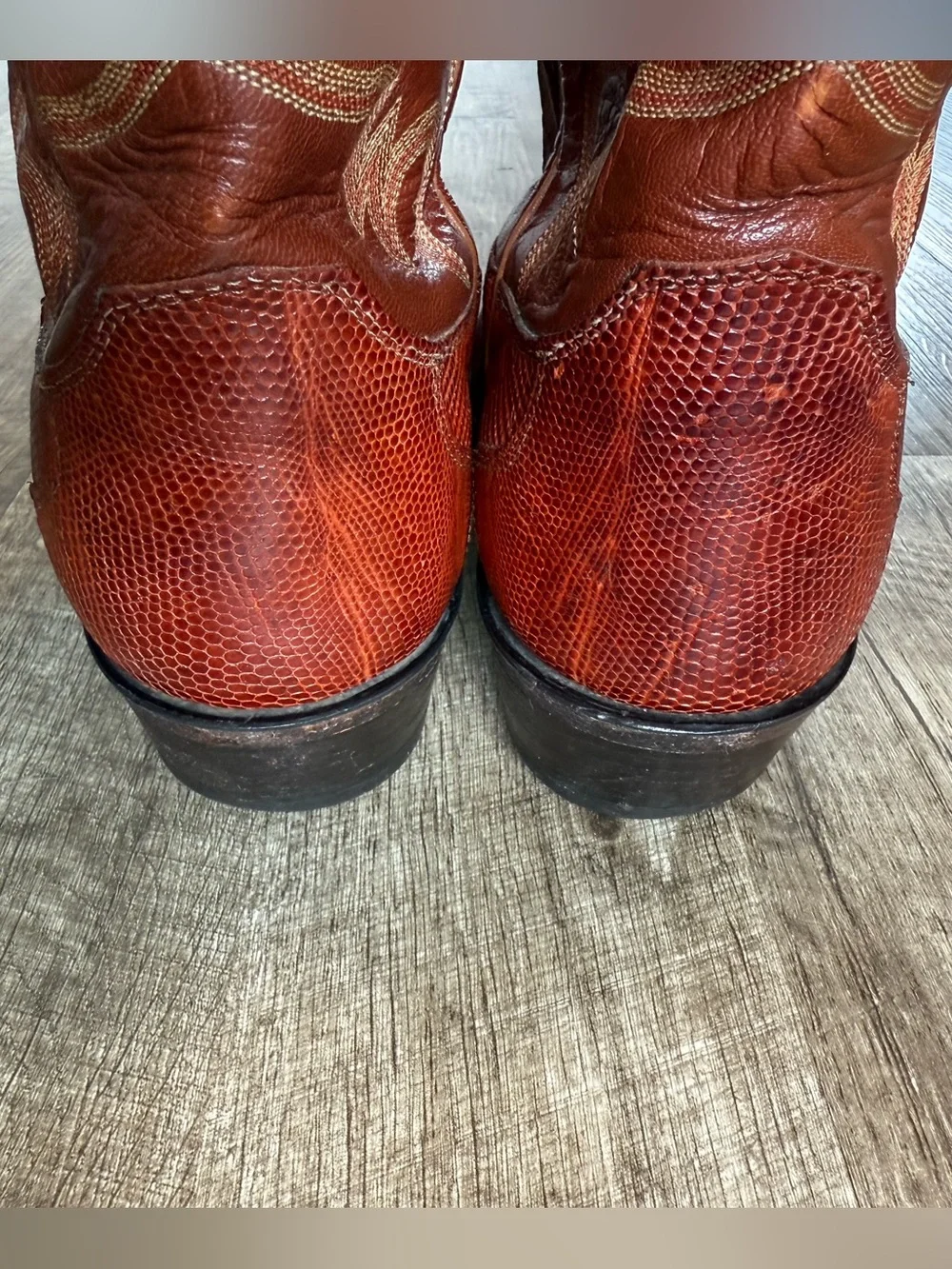 Mens Vintage Justin 8303 Teju Lizard Exotic Cowboy Western Boots sz 10.5 E